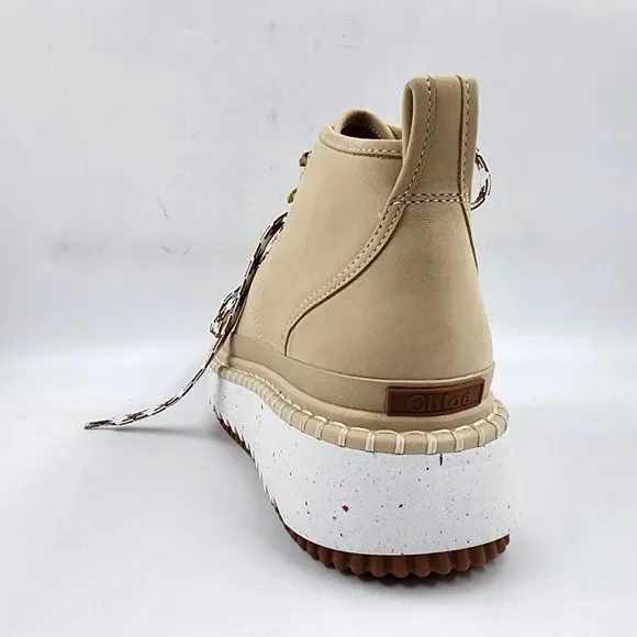 Chloé Lilli Ankle Booties Women's 7 Hot Sand Lace Up D-ring Hardware At Laces - Picture 6 of 15